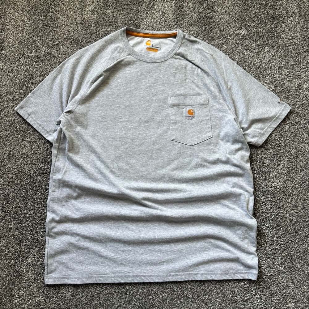 Carhartt Force Relaxed Fit Pocket T-Shirt Heather Gray Large Workwear Tee